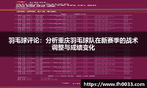 羽毛球评论：分析重庆羽毛球队在新赛季的战术调整与成绩变化