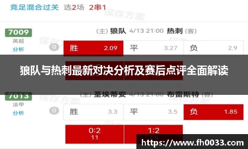 狼队与热刺最新对决分析及赛后点评全面解读