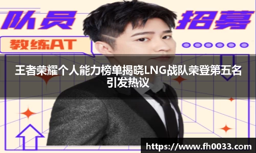 王者荣耀个人能力榜单揭晓LNG战队荣登第五名引发热议
